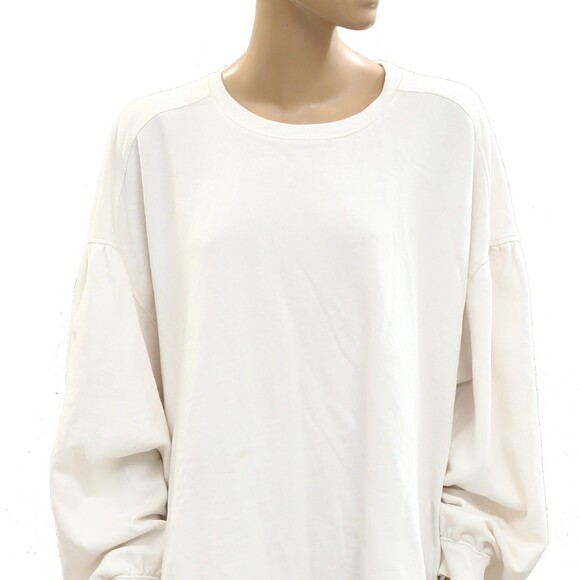 By Anthropologie Tulle-Hem Pullover Sweatshirt Top Cotton Oversized XS 284368 - Picture 5 of 8